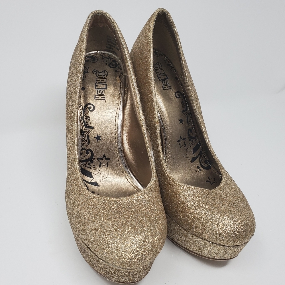 Brash Gold Glitter Pumps